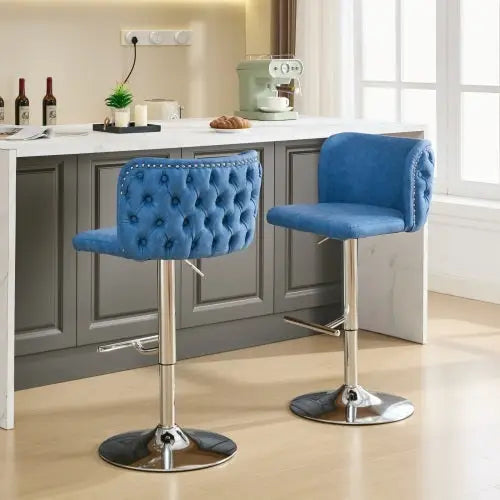Furniture,Swivel Barstools Adjusatble Seat Height Modern PU Upholstered Bar Stools With The Whole Back Tufted For Home
