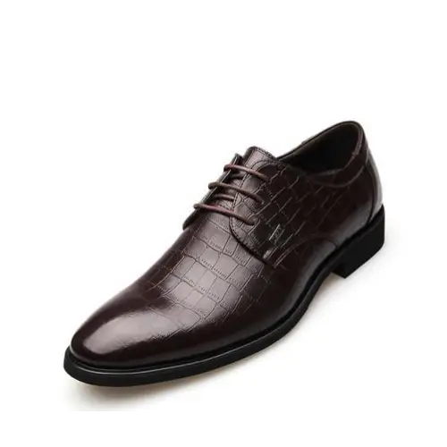 Genuine Leather Men Dress Shoes - Brown / 40