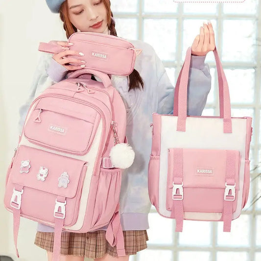 Girls’ Waterproof Backpack Wear-resistant Large Capacity