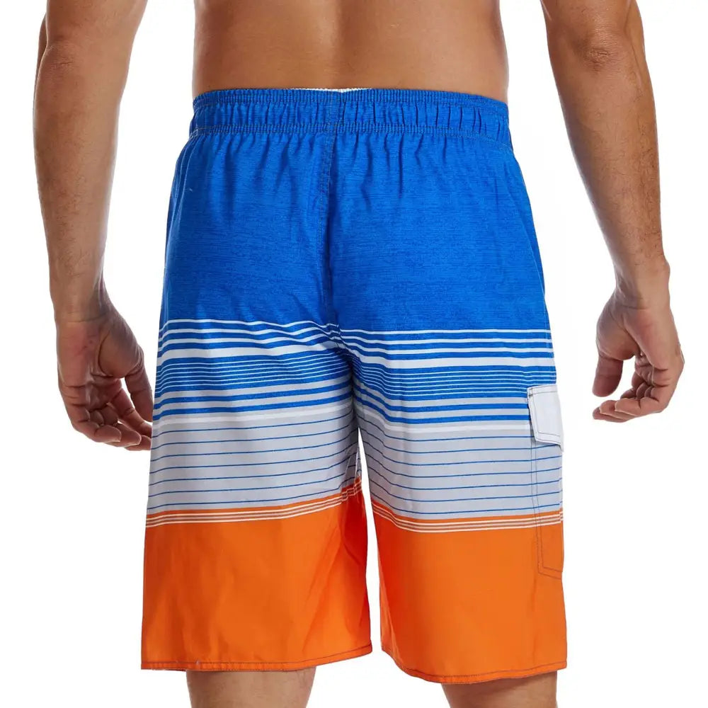 Gradient Men’s Beach Pants Blue Stripe Sports Short-length Pants Waterproof Pants Beyond Trends Hub