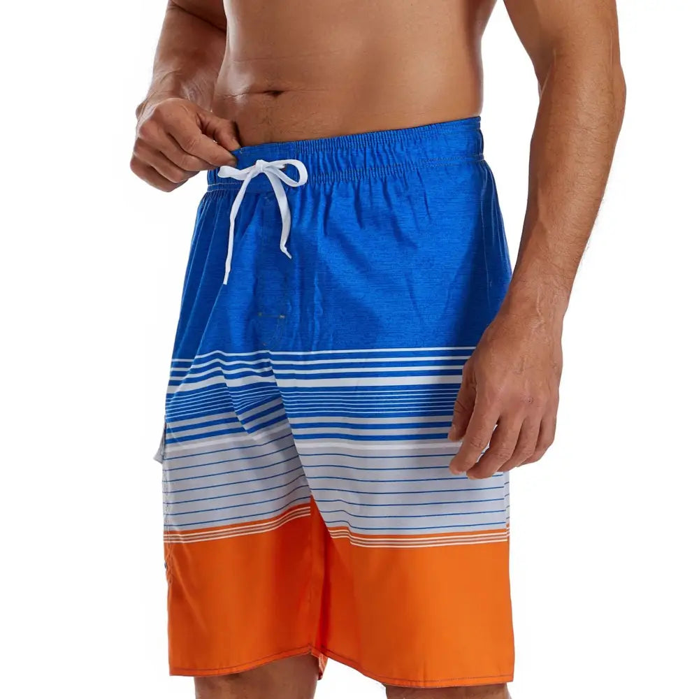 Gradient Men’s Beach Pants Blue Stripe Sports Short-length Pants Waterproof Pants Beyond Trends Hub