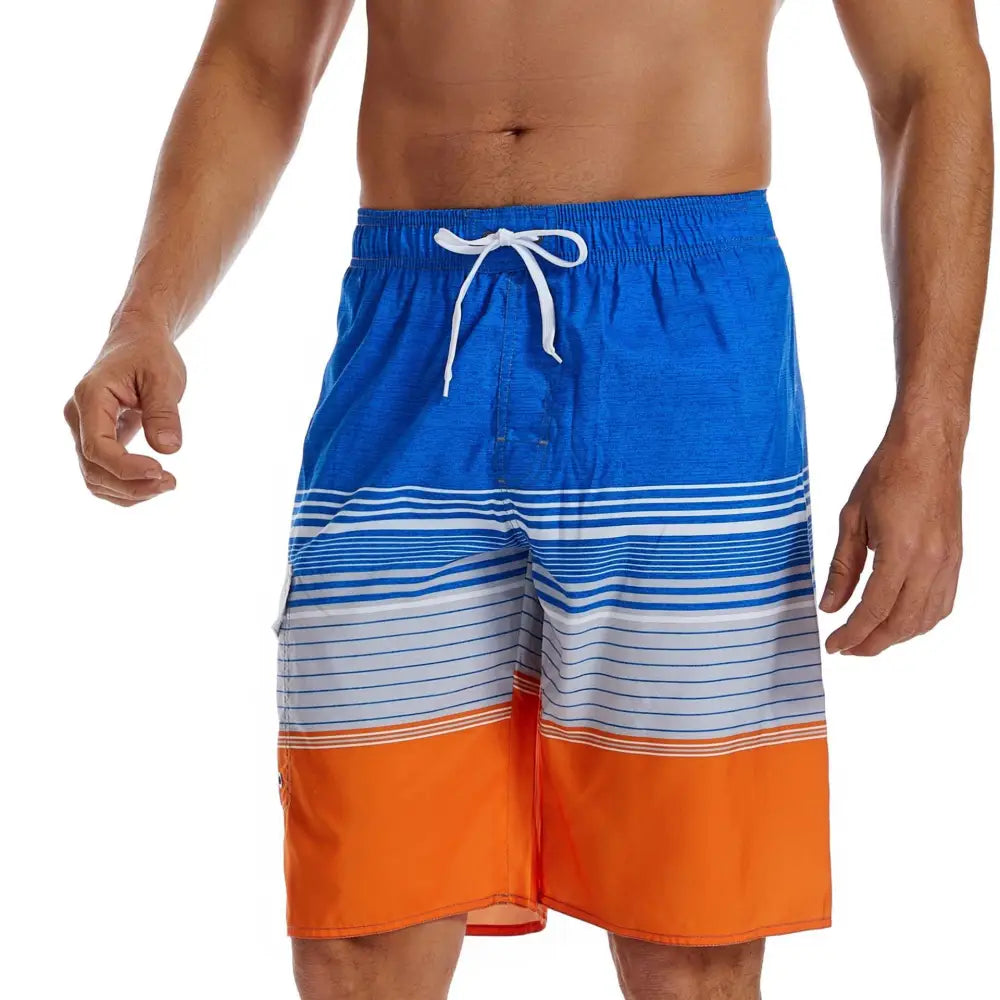 Gradient Men’s Beach Pants Blue Stripe Sports Short-length Pants Waterproof Pants Beyond Trends Hub