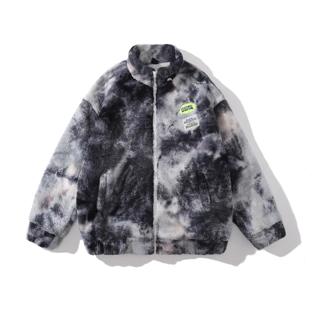 Gradient Tie-dye Lamb Wool Cotton Coat For Men And Women Beyond Trends Hub