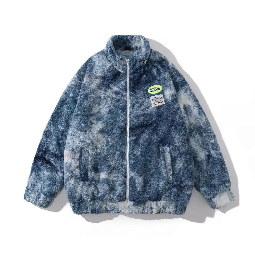 Gradient Tie-dye Lamb Wool Cotton Coat For Men And Women Beyond Trends Hub