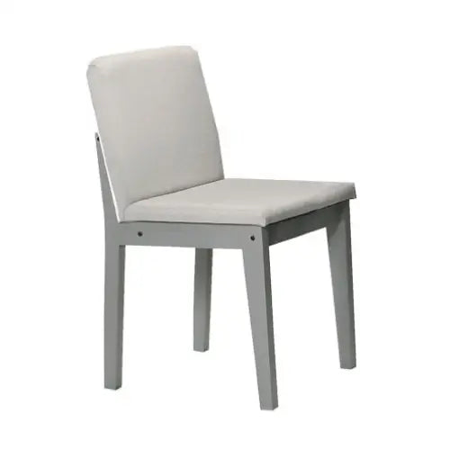 Grey Finish 5pc Dining Room Set Dining Table 4x Chairs Beige Fabric Chair Seat Kitchen Breakfast Dining Room Furniture