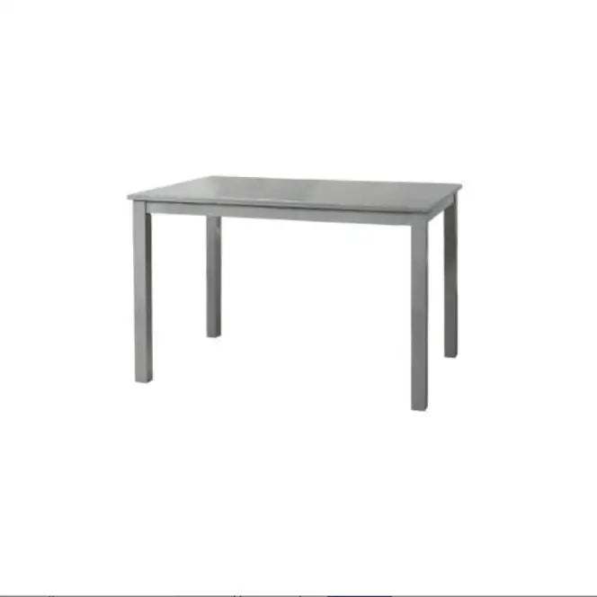 Grey Finish 5pc Dining Room Set Dining Table 4x Chairs Beige Fabric Chair Seat Kitchen Breakfast Dining Room Furniture