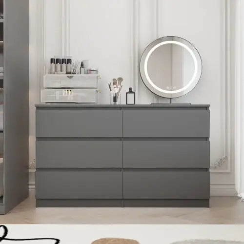 Grey Large 6-drawer Cabinet - Grey - 5