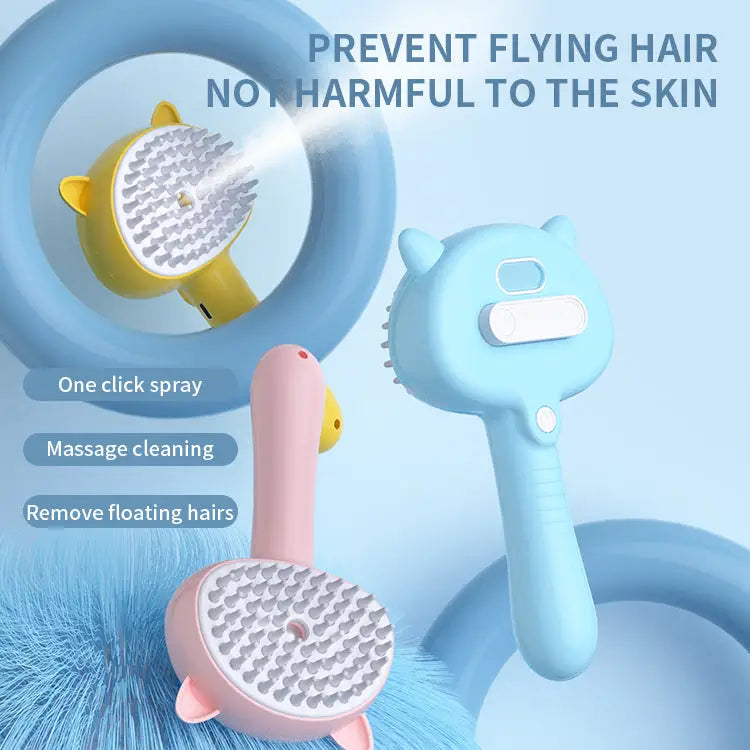 Hair Cleaning Brush With Mist Multifunctional Cat Grooming Brush Rechargeable Self Cleaning Slicker Brush For Pets Dogs & Catsb Pet Products Beyond Trends Hub