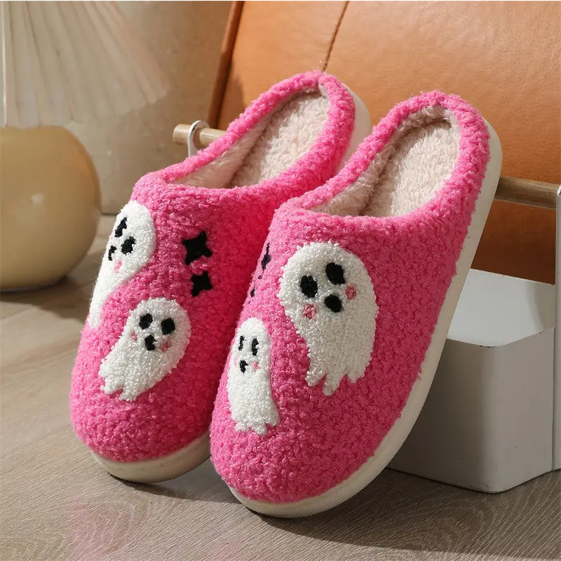 Halloween Cartoon Ghost Cotton Slippers For Women Indoor Non-slip Bedroom Floor Slipper Winter House Shoes Beyond Trends Hub