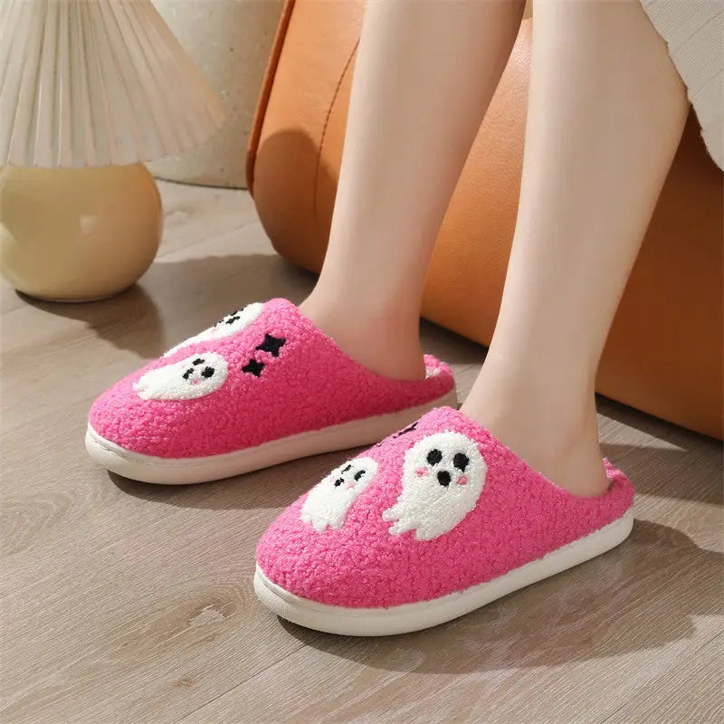 Halloween Cartoon Ghost Cotton Slippers For Women Indoor Non-slip Bedroom Floor Slipper Winter House Shoes Beyond Trends Hub