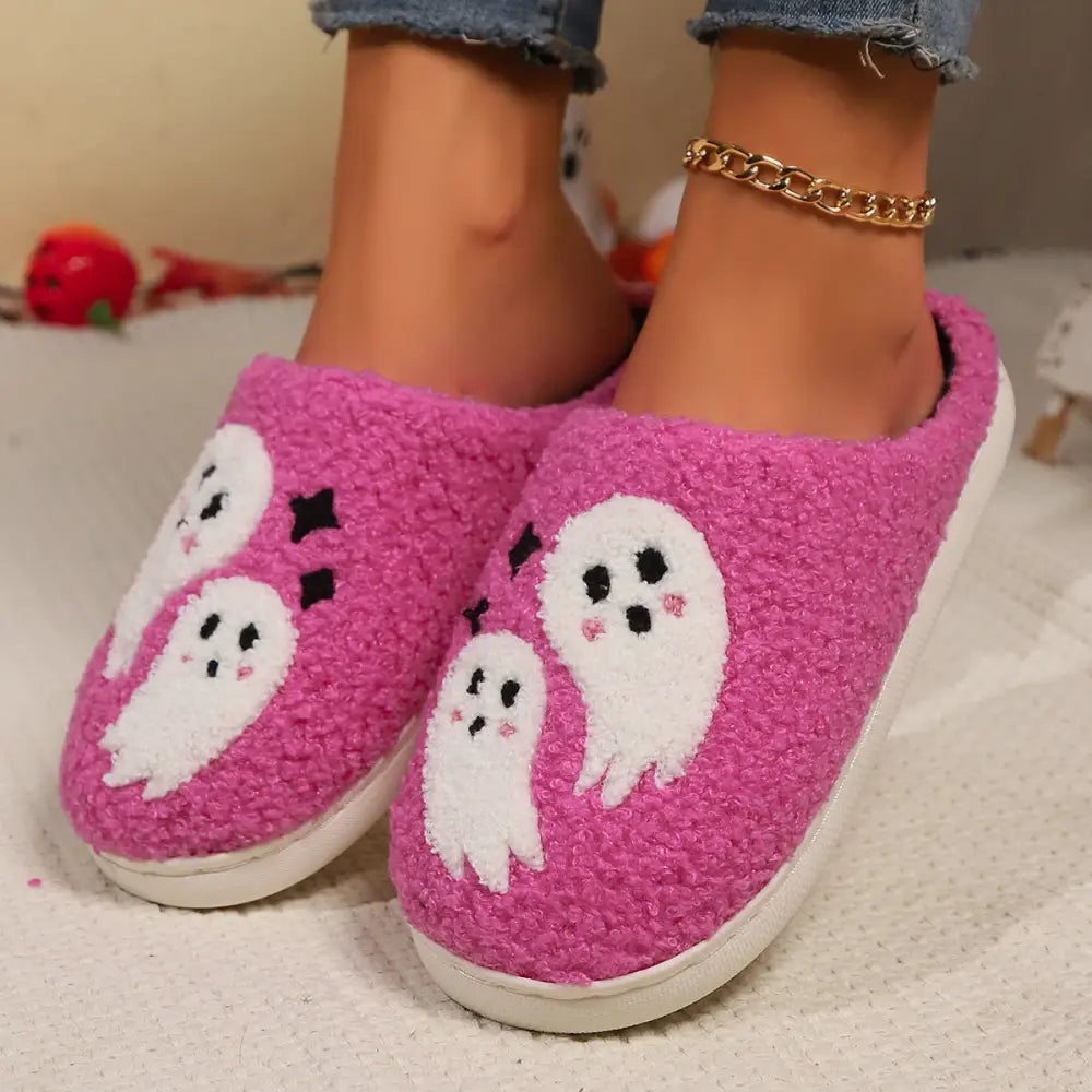 Halloween Cartoon Ghost Cotton Slippers For Women Indoor Non-slip Bedroom Floor Slipper Winter House Shoes Beyond Trends Hub