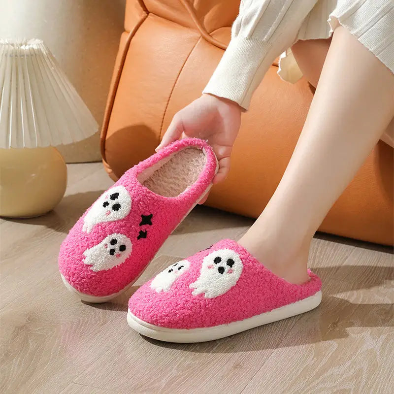 Halloween Cartoon Ghost Cotton Slippers For Women Indoor Non-slip Bedroom Floor Slipper Winter House Shoes Beyond Trends Hub