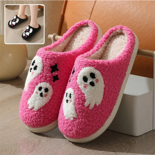 Halloween Cartoon Ghost Cotton Slippers For Women Indoor Non-slip Bedroom Floor Slipper Winter House Shoes Beyond Trends Hub