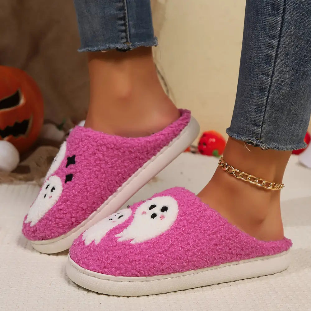 Halloween Cartoon Ghost Cotton Slippers For Women Indoor Non-slip Bedroom Floor Slipper Winter House Shoes Beyond Trends Hub