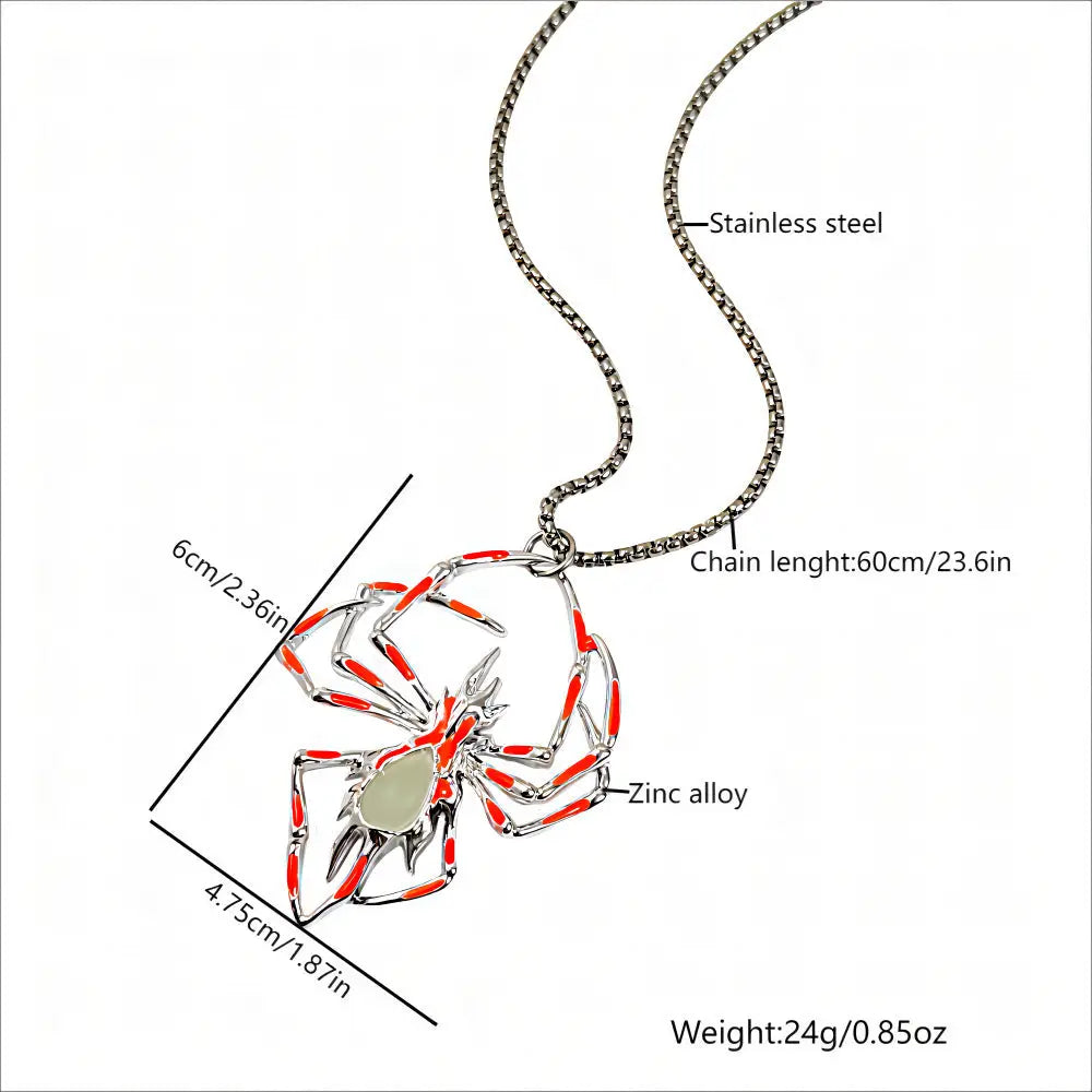 Halloween Creative Stereo Luminous Spider Necklace Jewerly Glowing Night Fluorescence Antique Vintage Glow In The Dark For Men Women Gift Party Halloween Day Club Beyond Trends Hub