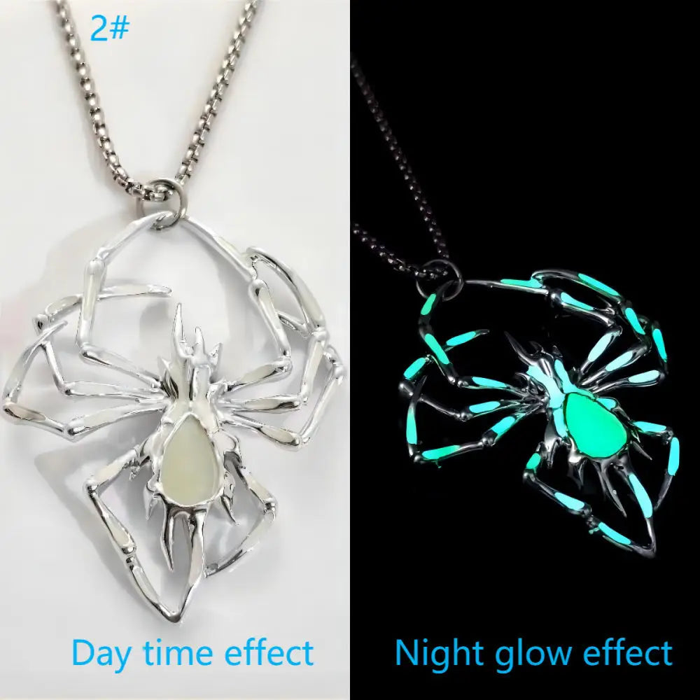Halloween Creative Stereo Luminous Spider Necklace Jewerly Glowing Night Fluorescence Antique Vintage Glow In The Dark For Men Women Gift Party Halloween Day Club Beyond Trends Hub