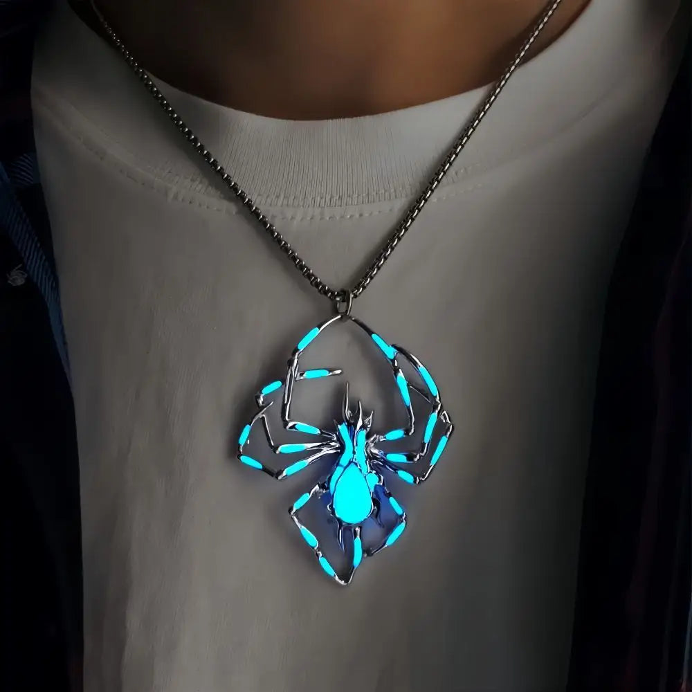 Halloween Creative Stereo Luminous Spider Necklace Jewerly Glowing Night Fluorescence Antique Vintage Glow In The Dark For Men Women Gift Party Halloween Day Club Beyond Trends Hub