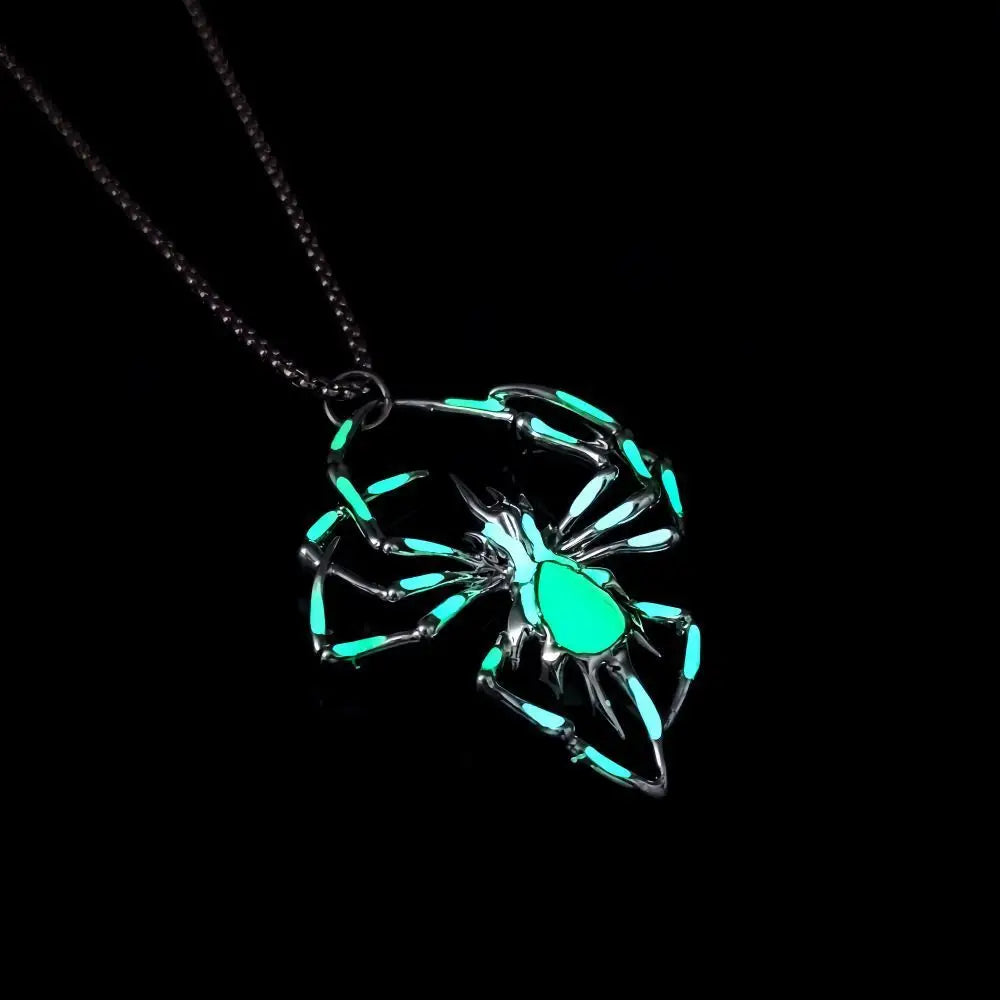 Halloween Creative Stereo Luminous Spider Necklace Jewerly Glowing Night Fluorescence Antique Vintage Glow In The Dark For Men Women Gift Party Halloween Day Club Beyond Trends Hub