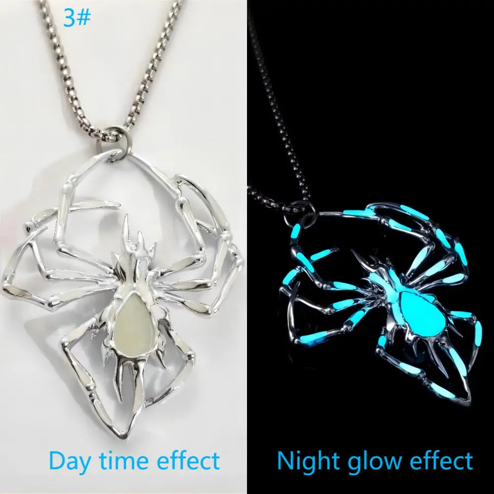 Halloween Creative Stereo Luminous Spider Necklace Jewerly Glowing Night Fluorescence Antique Vintage Glow In The Dark For Men Women Gift Party Halloween Day Club Beyond Trends Hub