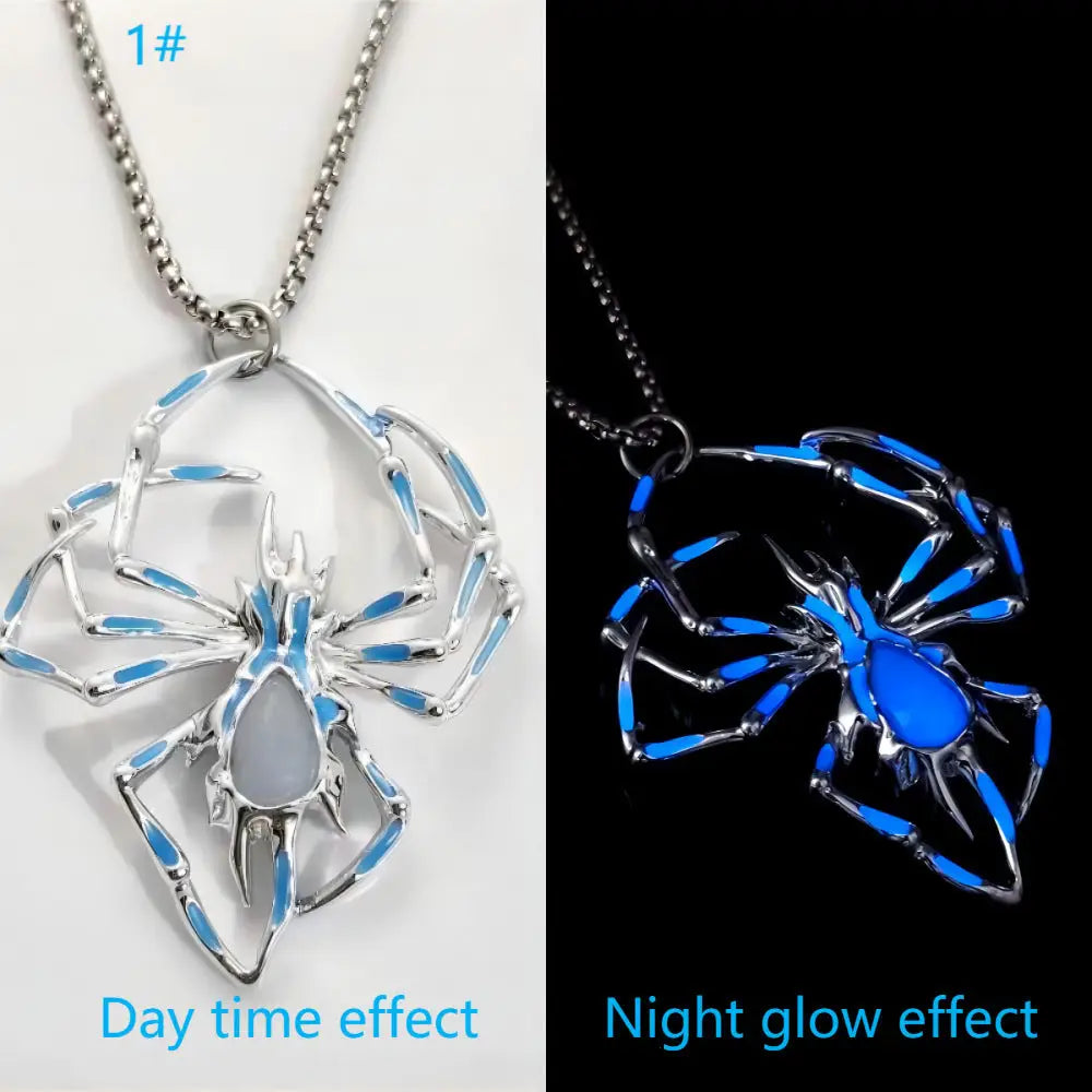 Halloween Creative Stereo Luminous Spider Necklace Jewerly Glowing Night Fluorescence Antique Vintage Glow In The Dark For Men Women Gift Party Halloween Day Club Beyond Trends Hub