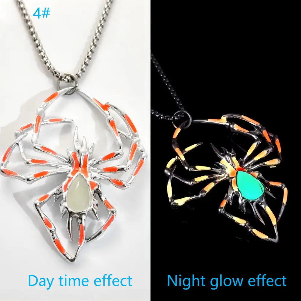 Halloween Creative Stereo Luminous Spider Necklace Jewerly Glowing Night Fluorescence Antique Vintage Glow In The Dark For Men Women Gift Party Halloween Day Club Beyond Trends Hub
