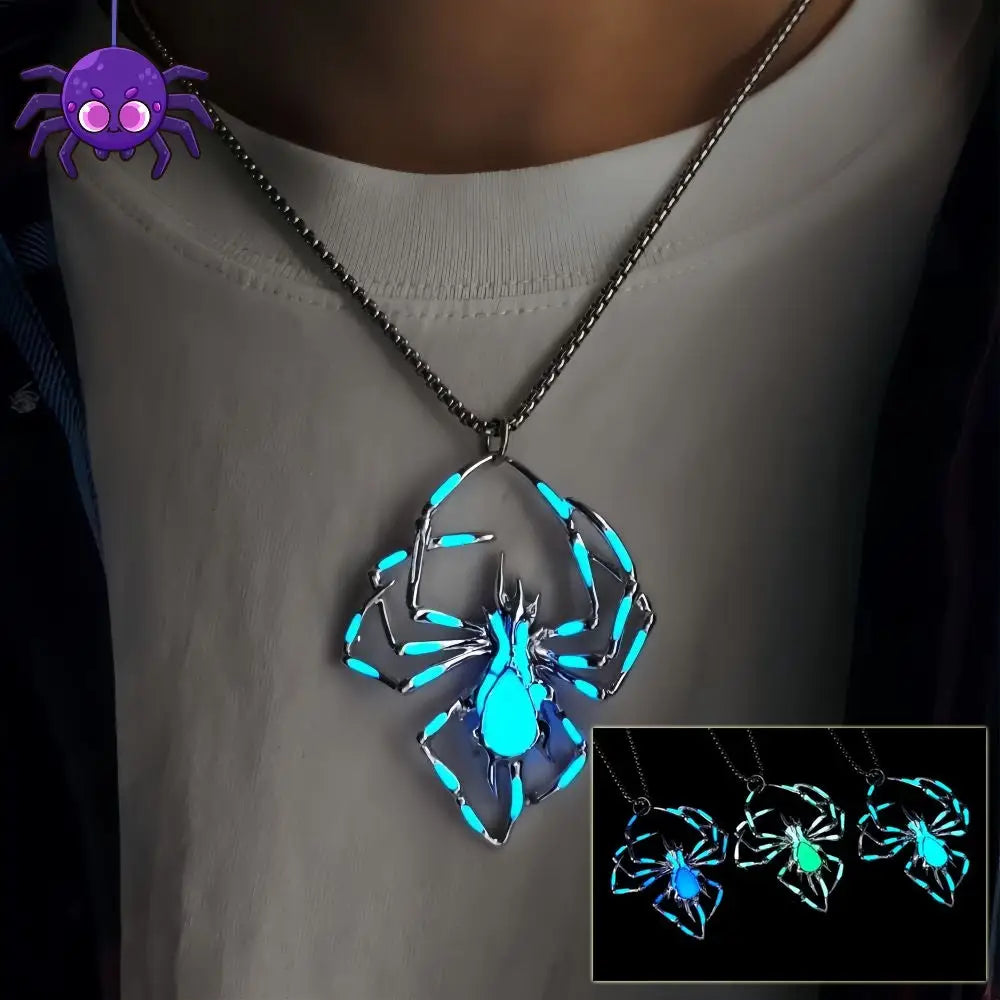 Halloween Creative Stereo Luminous Spider Necklace Jewerly Glowing Night Fluorescence Antique Vintage Glow In The Dark For Men Women Gift Party Halloween Day Club Beyond Trends Hub