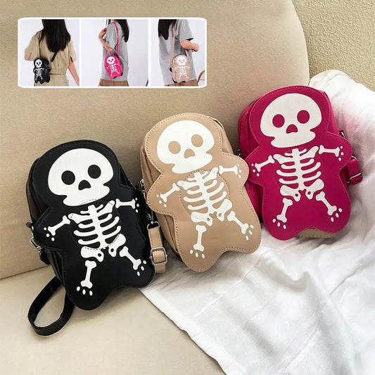 Halloween Skull Shoulder Bag Girls Fashion Funny Cute Messenger Crossbody Bags Women Small Phone Bag Beyond Trends Hub