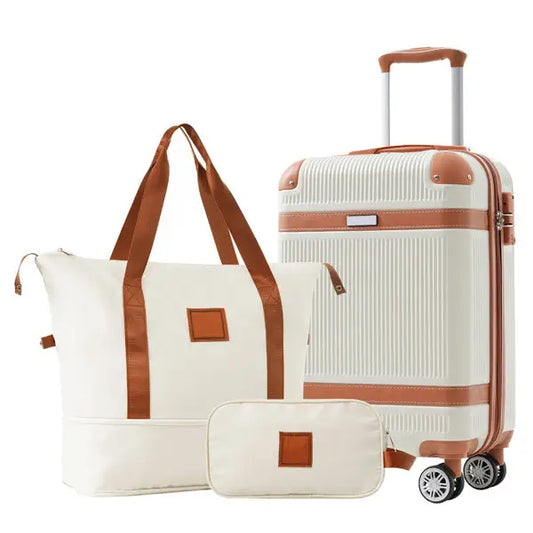 Hard Shell Luggage Set 3-piece Set 20 Inches - Beige - 5