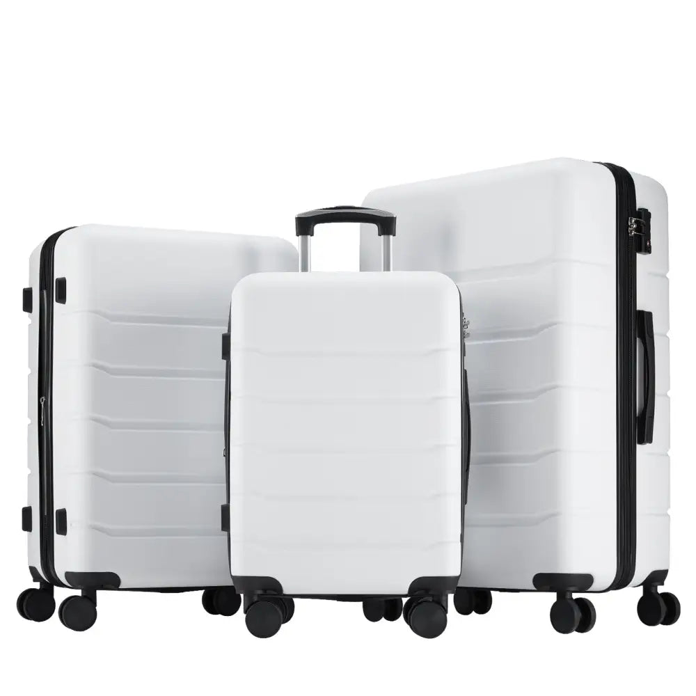 Hard Shell Luggage - White3p - 5