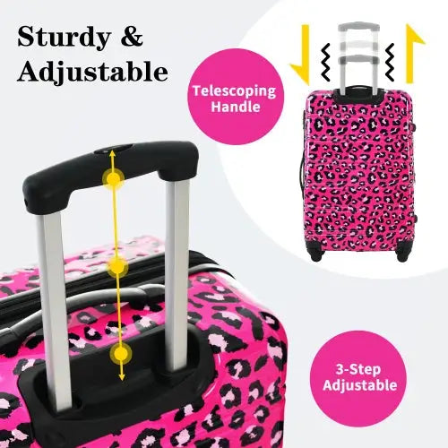 Hardshell Luggage Sets 3 Pcs Spinner Suitcase With TSA Lock Lightweight-20 24 28 Luggages - Hot Pink - 5