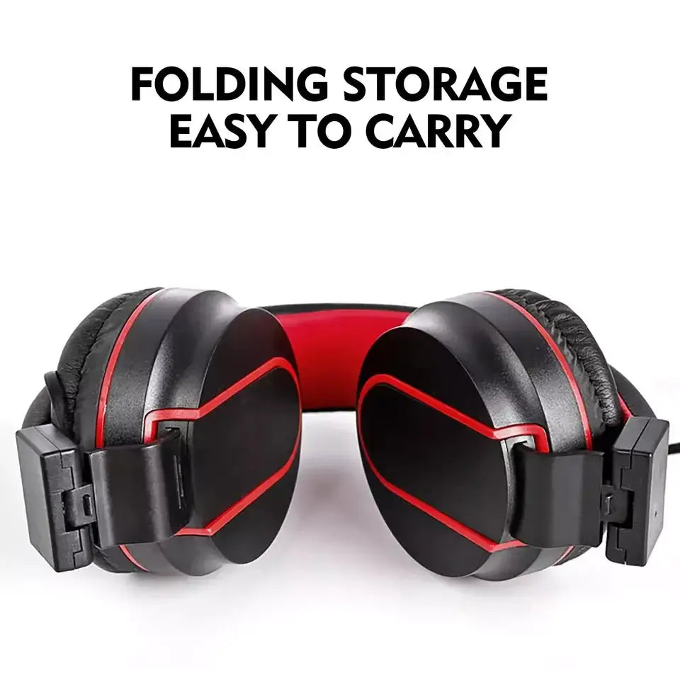 Head mounted wired earphones for e-sports chicken eating with microphone for phone and computer calls universal