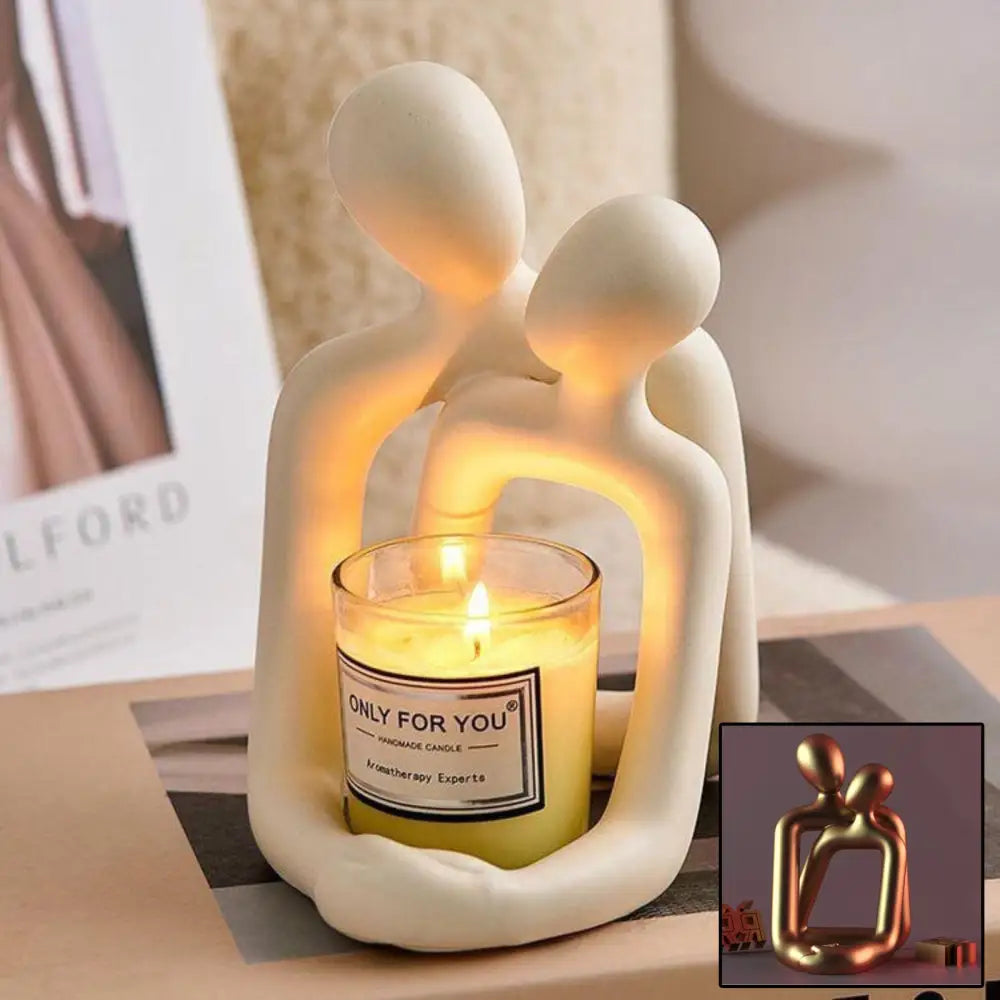 Heartwarming Loving Couple Resin Statue - A Timeless Modern Home Decor Accent For Bookshelves Office Desks