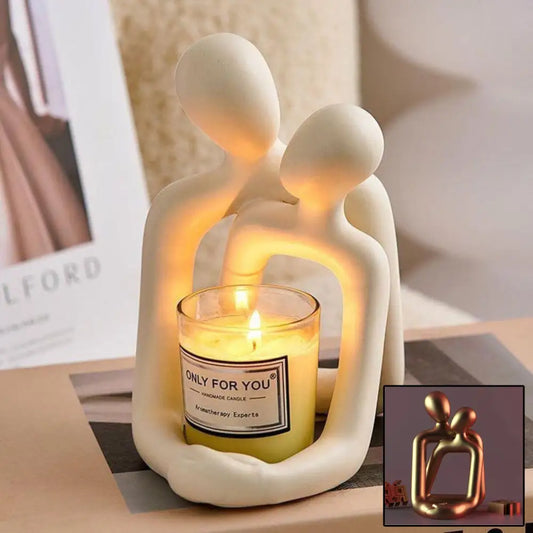 Heartwarming Loving Couple Resin Statue - A Timeless Modern Home Decor Accent For Bookshelves Office Desks