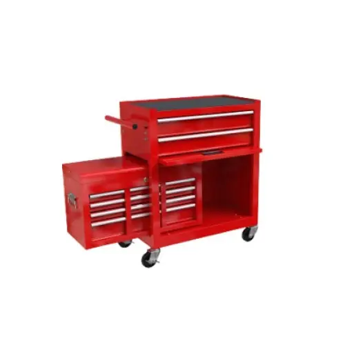 High Capacity Rolling Tool Chest With Wheels And Drawers 8-Drawer Tool Storage Cabinet--RED - Red - 5