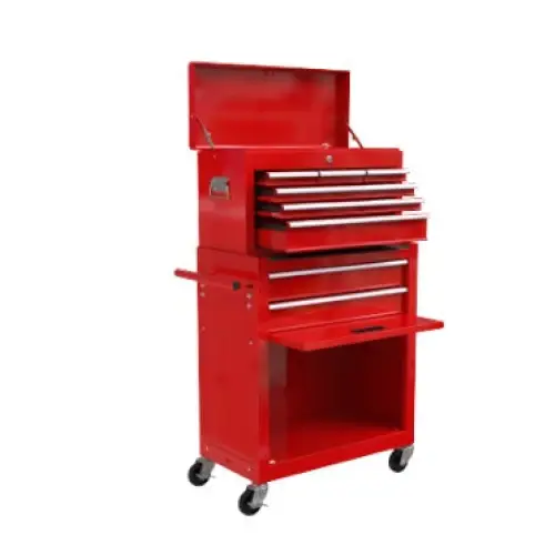 High Capacity Rolling Tool Chest With Wheels And Drawers 8-Drawer Tool Storage Cabinet--RED - Red - 5
