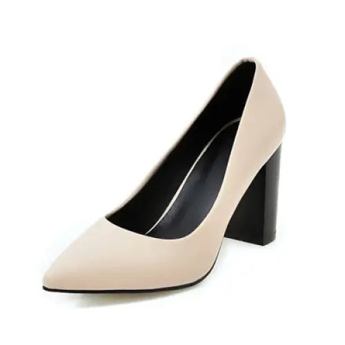 High heel ladies shoes - Beige / 38