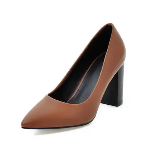 High heel ladies shoes - Brown / 42