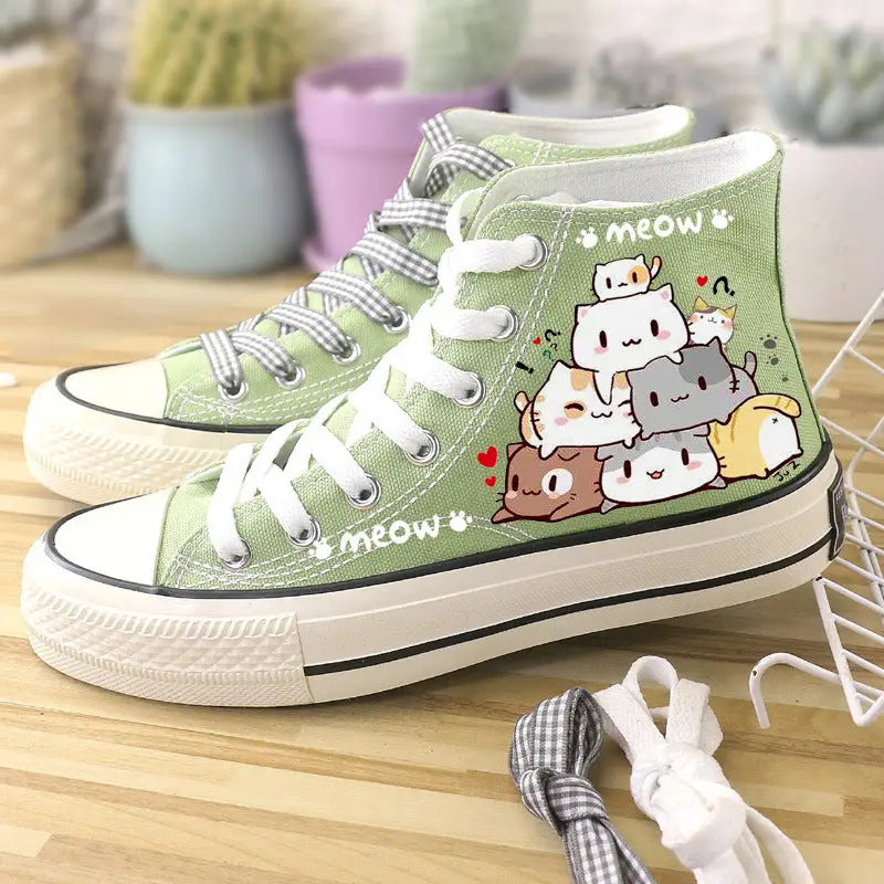 High-Top Shoes Canvas Shoes White Shoes Women’s Shoes