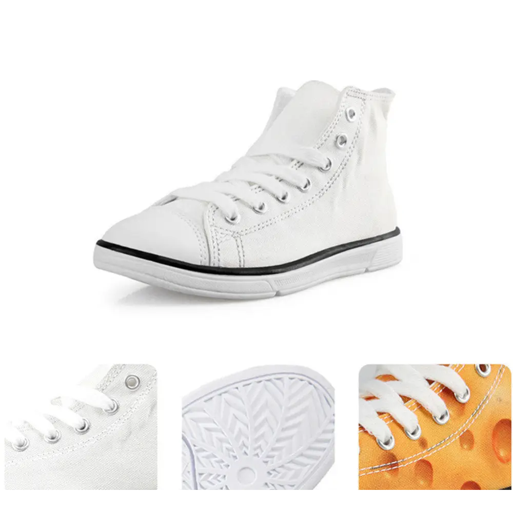High-top Wolf Printed Canvas Shoes