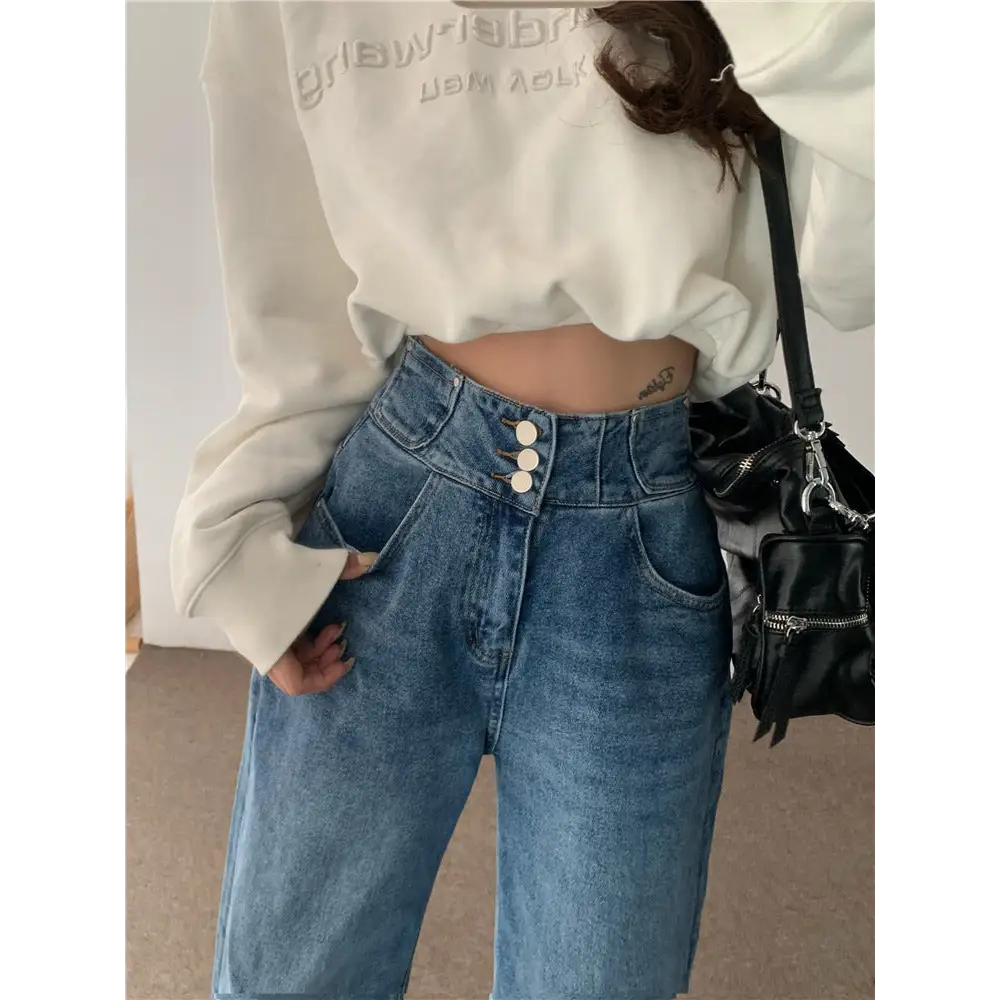High Waist Jeans Women Fashion All Match Loose Beyond Trends Hub