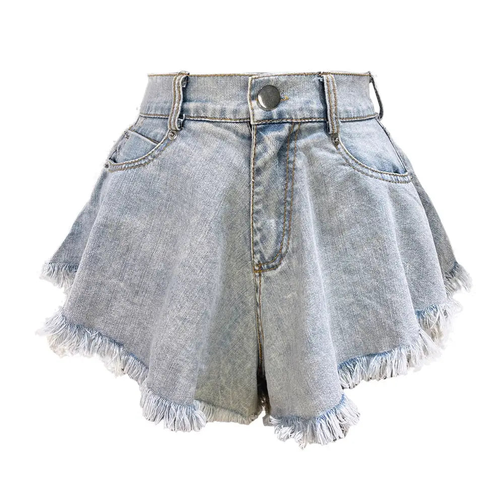 High Waist Loose-fitting Tassel Denim Shorts For Women Beyond Trends Hub