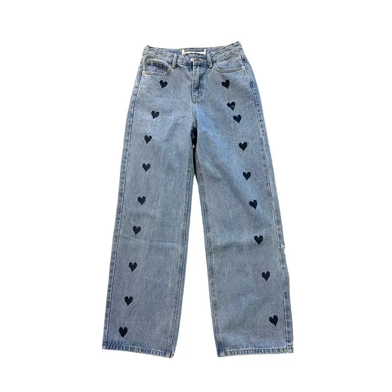 High Waist Straight Leg Jeans Women Spring and Summer Love Pants Beyond Trends Hub