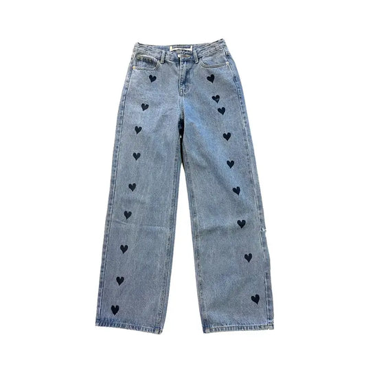 High Waist Straight Leg Jeans Women Spring and Summer Love Pants Beyond Trends Hub