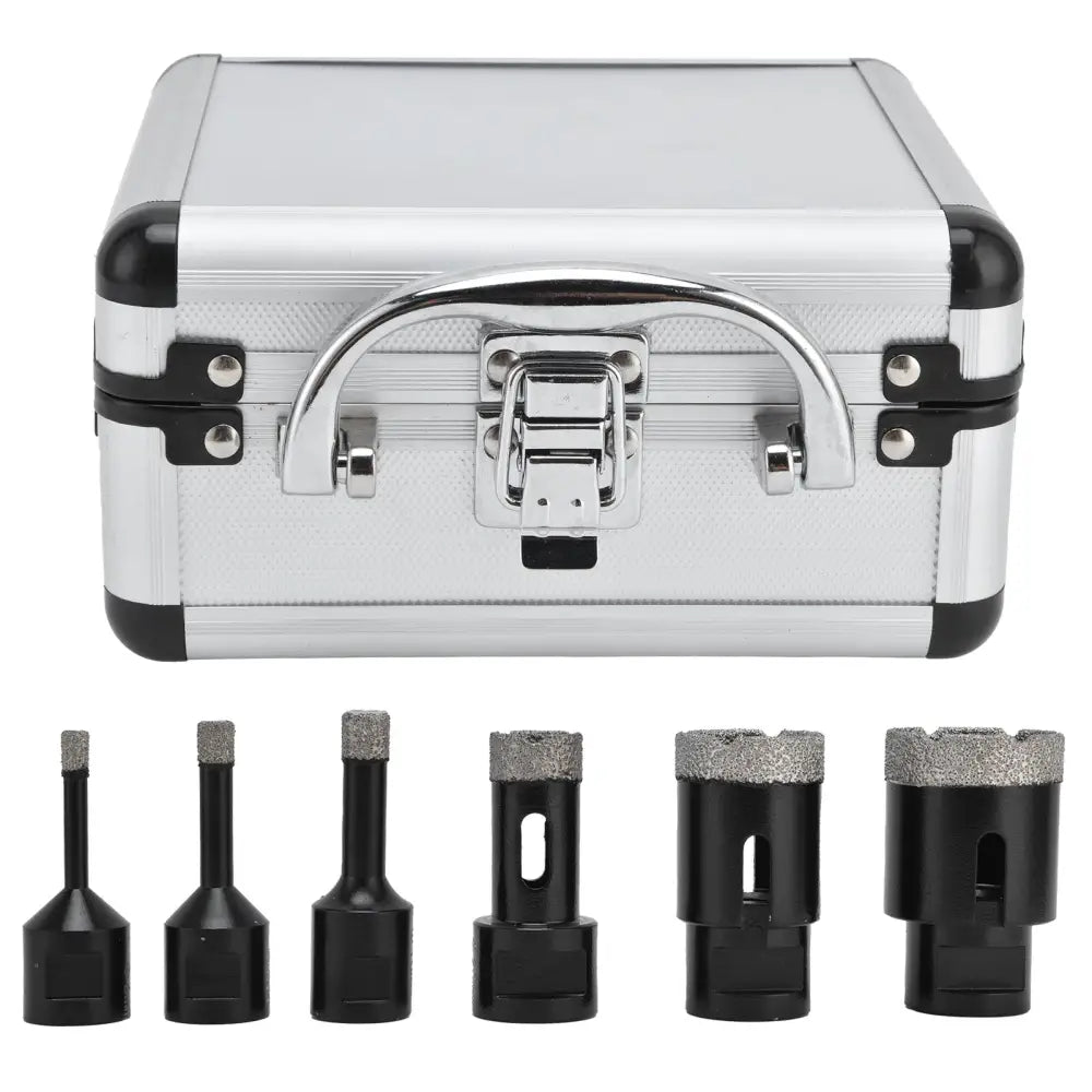 Hole Saw Set 6-in-1 Diamond Tile Hollow Core Drill Hand Tools Hardware for 6-38mm M14 - as picture - 5
