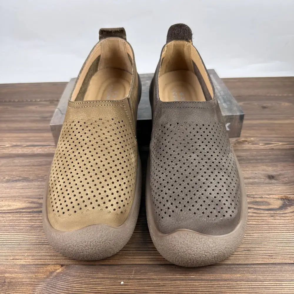 Hollow Out Leather Men's Shoes Breathable Soft Bottom Casual Shoes Beyond Trends Hub