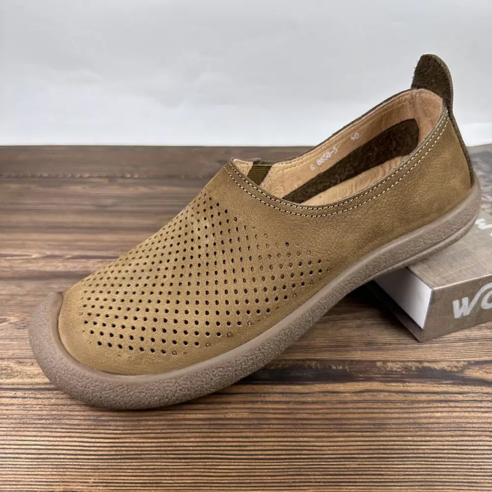 Hollow Out Leather Men's Shoes Breathable Soft Bottom Casual Shoes Beyond Trends Hub