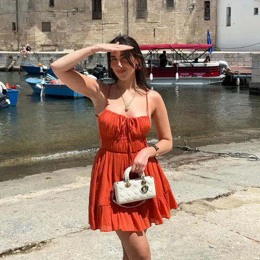 Hot Girl Sexy Backless Slim Fit Holiday Dress Women