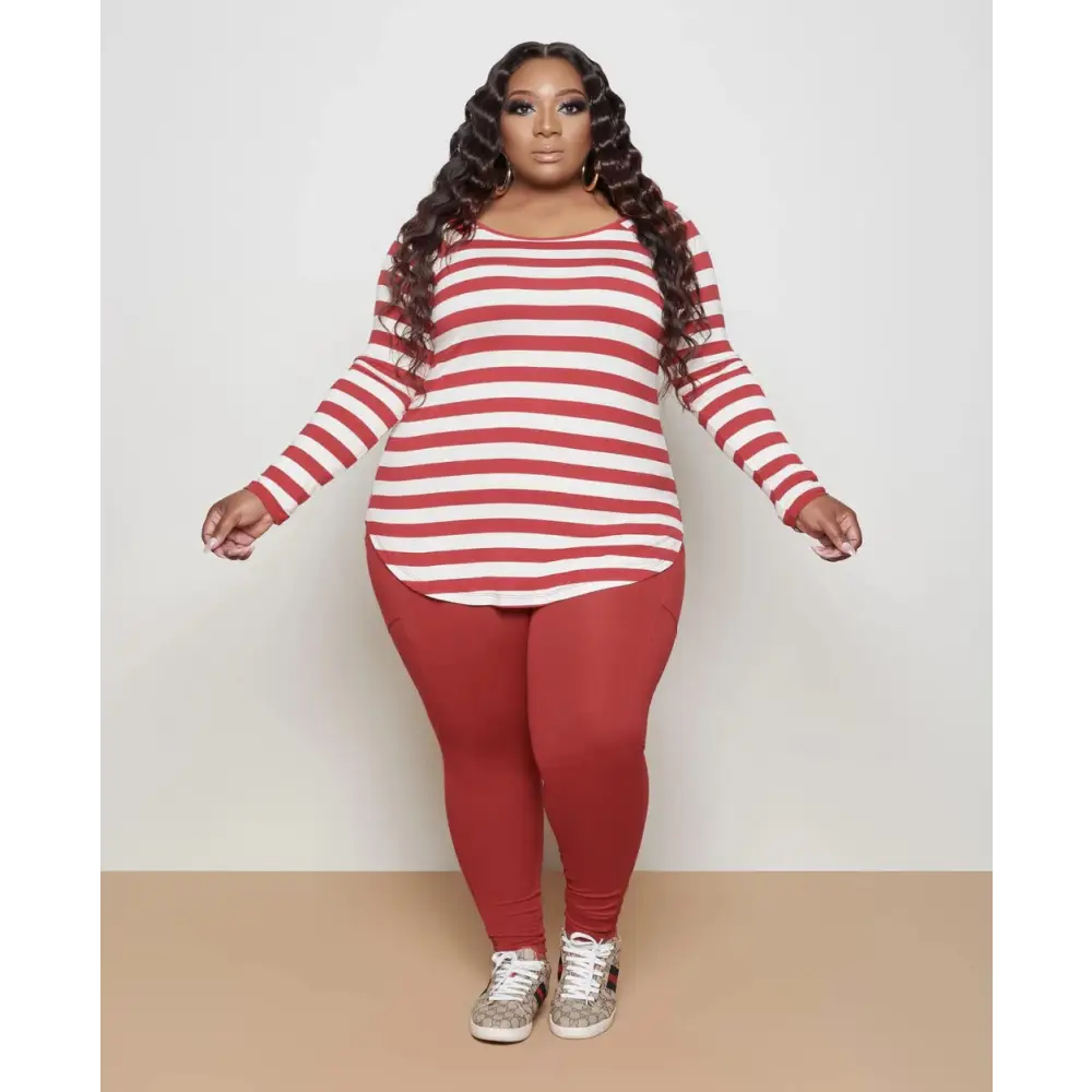 Hot sale women’s plus size striped casual suit