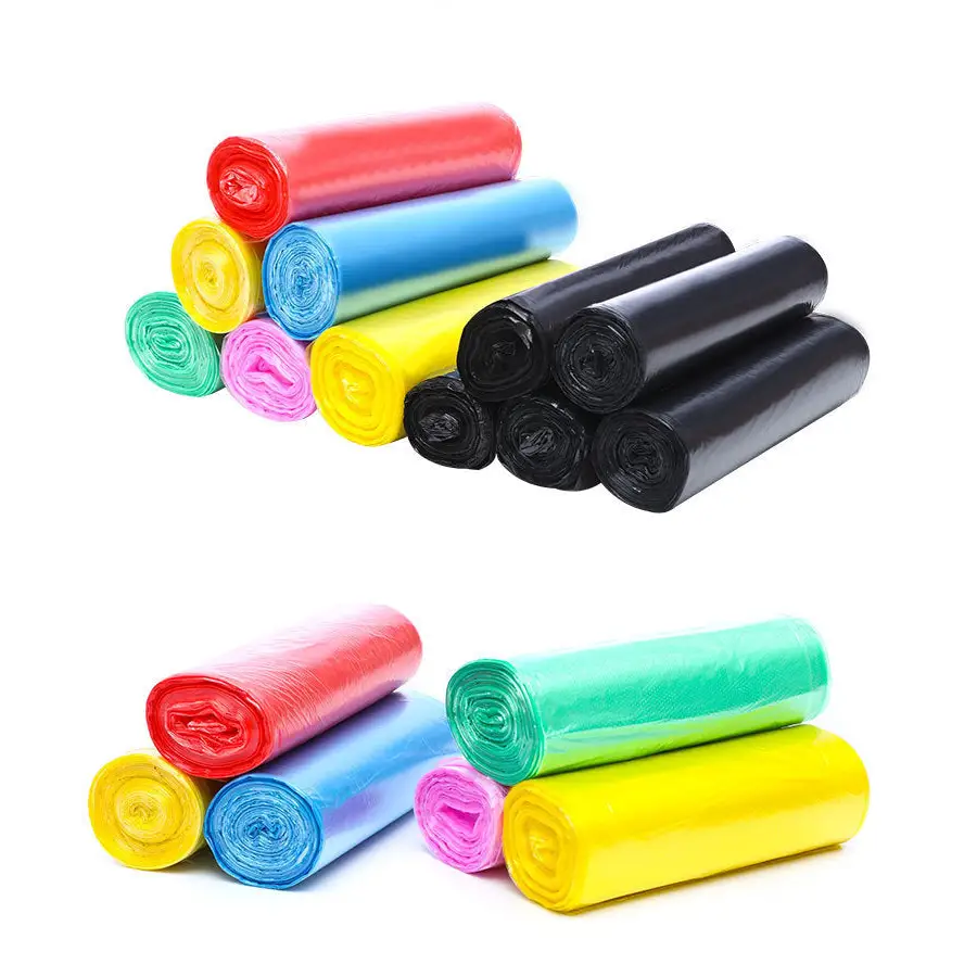 Household Garbage Bags Household Thickened Large Black Flat Mouth Garbage Bags Wholesale Disposable Plastic Bags
