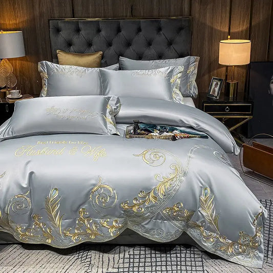 Ice Silk Quilt Sets Bed Sheets Bedding Four-piece Set - Beyond Trends Hub 